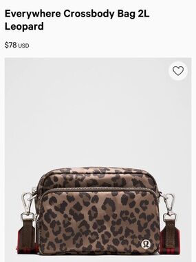 NWOT Lululemon Everywhere Crossbody Bag 2L Leopard